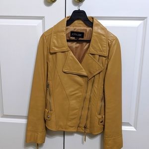 GENUINE Mustard leather riding jacket